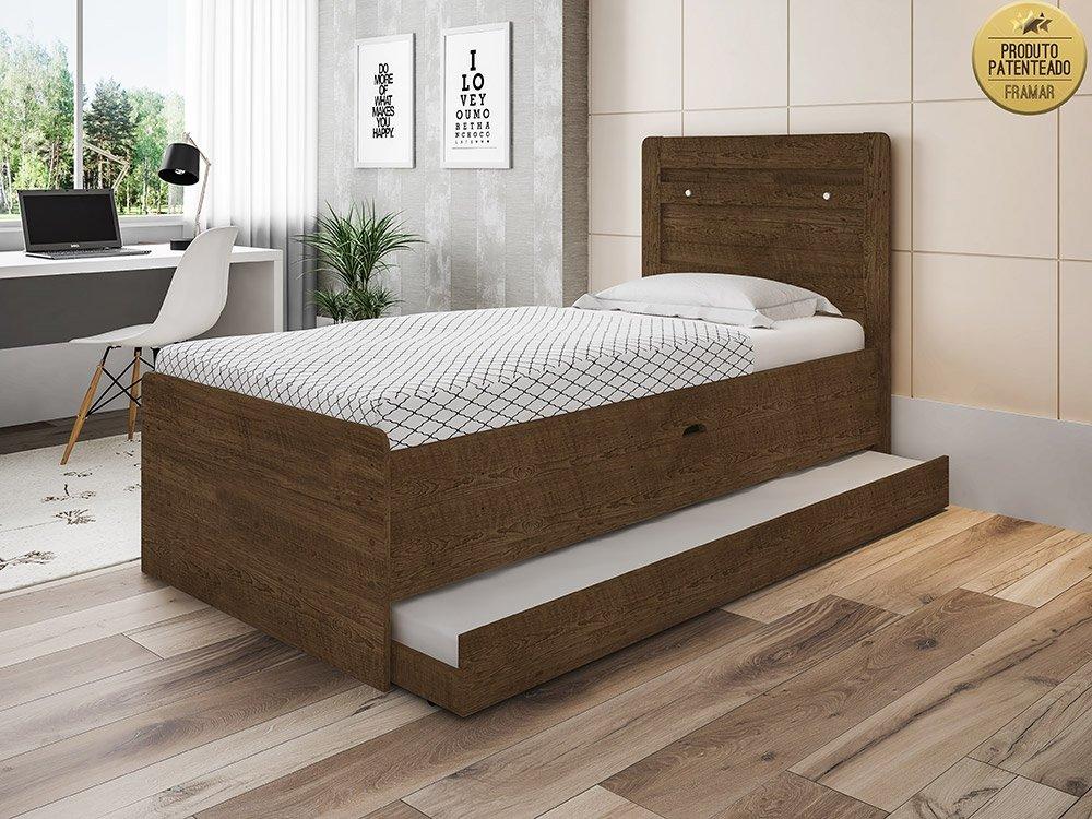 Cama Solteiro Larissa Malbec com Auxiliar Framar