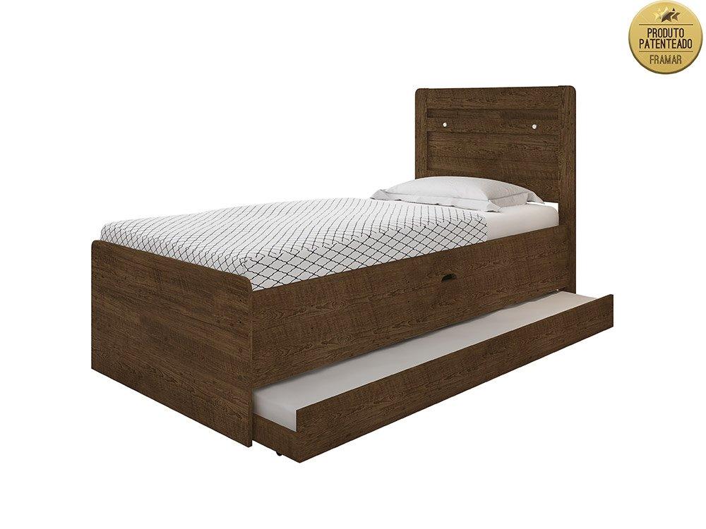 Cama Solteiro Larissa Malbec com Auxiliar Framar