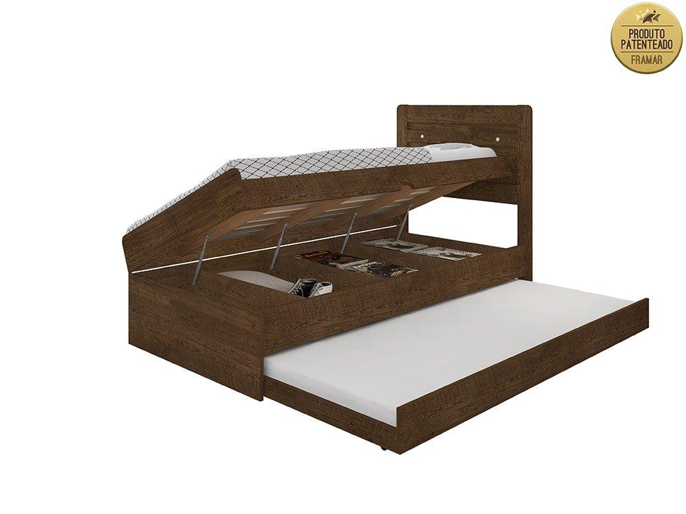 Cama Solteiro Larissa Malbec com Auxiliar Framar