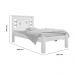 Cama Solteiro Lavínia Naturalle E Off White Com Colchão