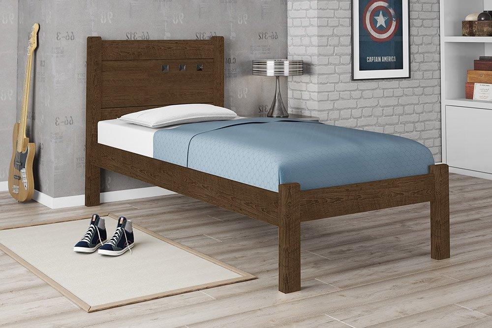 Cama Solteiro Paola Malbec Com Colchão Framar