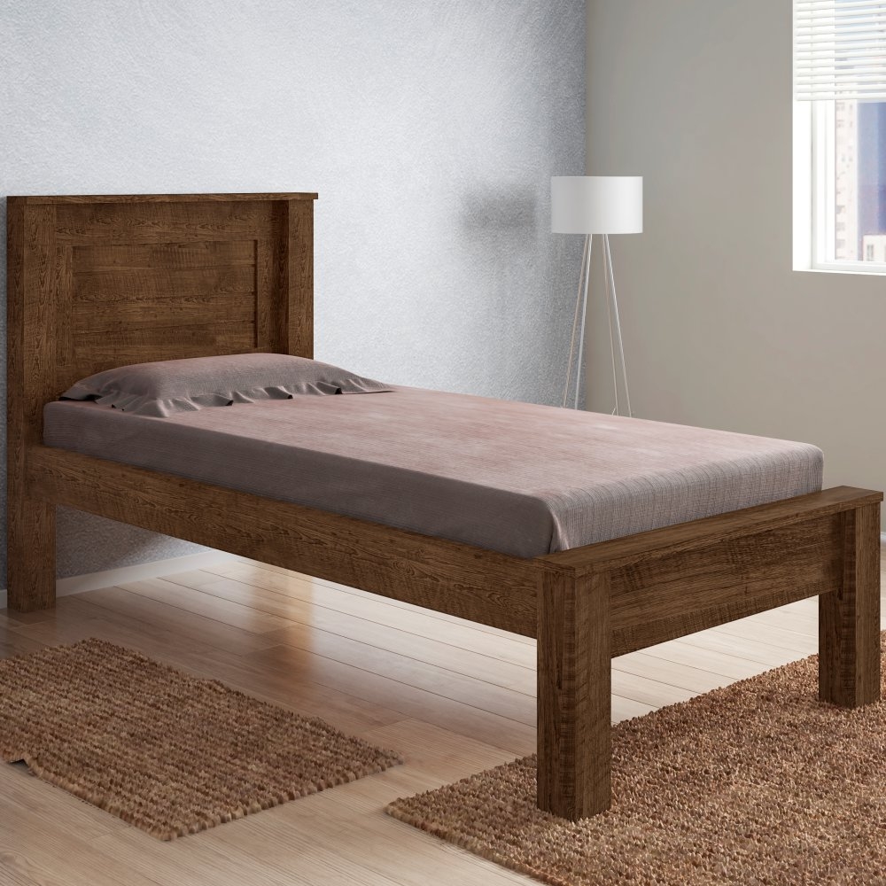 Cama Solteiro Roma Malbec com Colchão