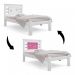 Cama Solteiro com Cabeceira Flex Lavínia Branca e Rosa