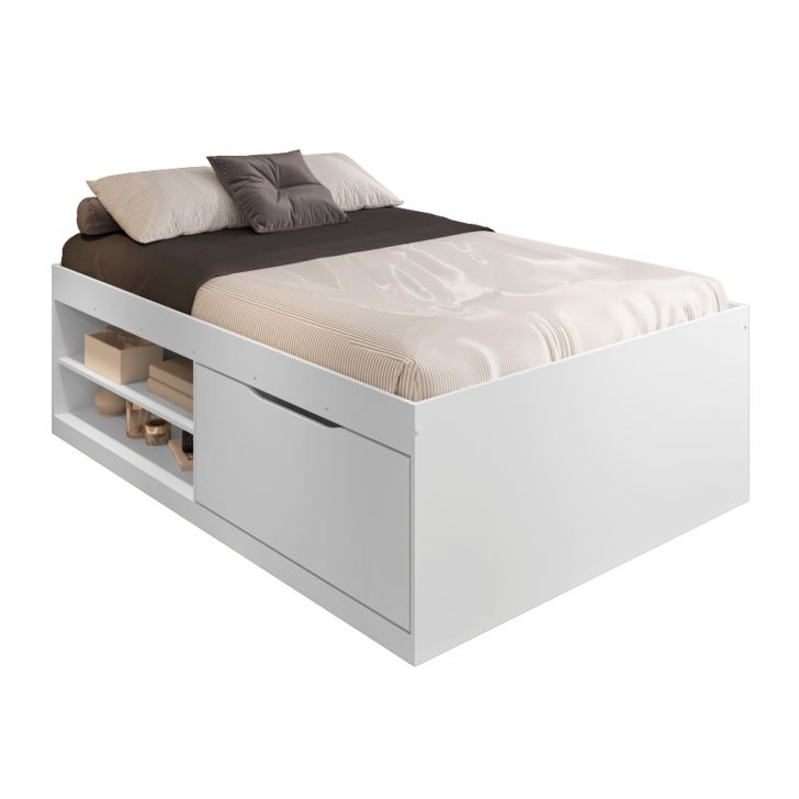 Cama de Casal Box Sapateira Moal Branco