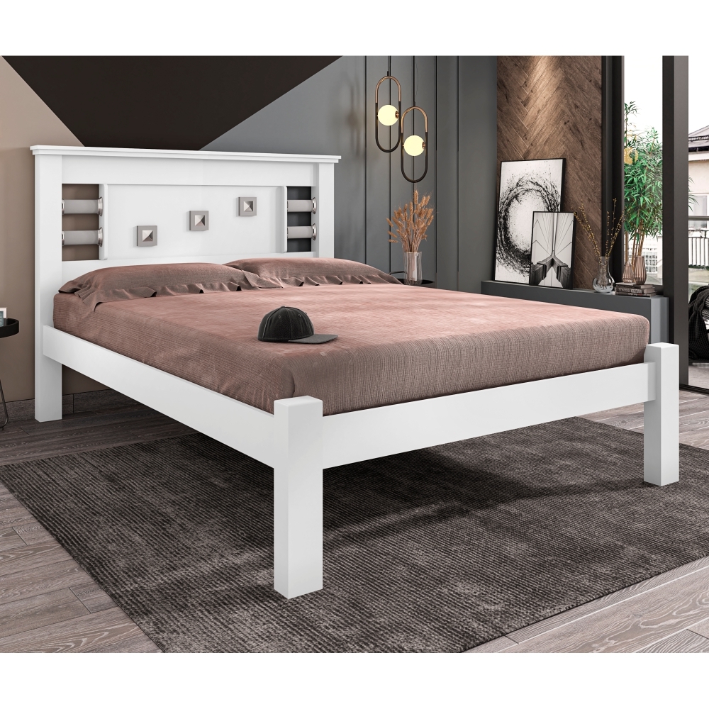 Cama de Casal Faric Branco