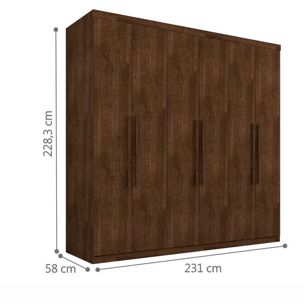 Guarda Roupa Casal Paris Seis Portas Malbec