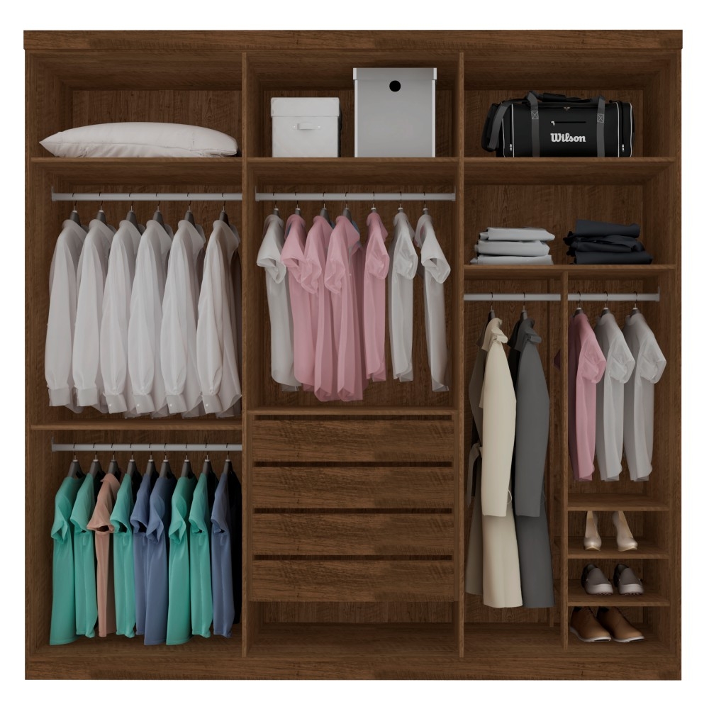 Guarda Roupa Casal Paris Seis Portas Malbec