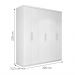 Guarda Roupa Dubai Casal Seis Portas Branco