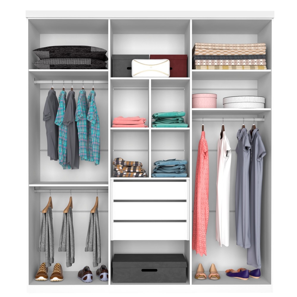 Guarda Roupa Dubai Casal Seis Portas Branco