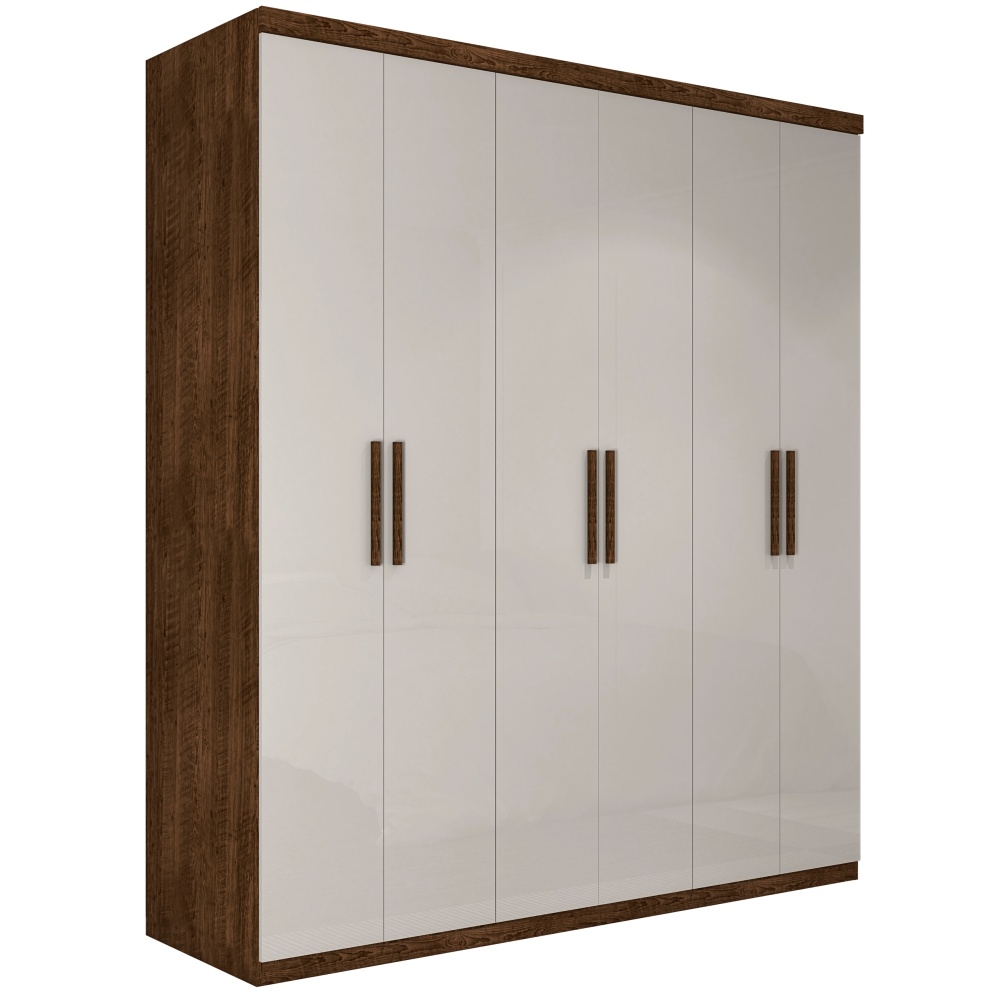 Guarda Roupa Dubai Casal Seis Portas Malbec Off White