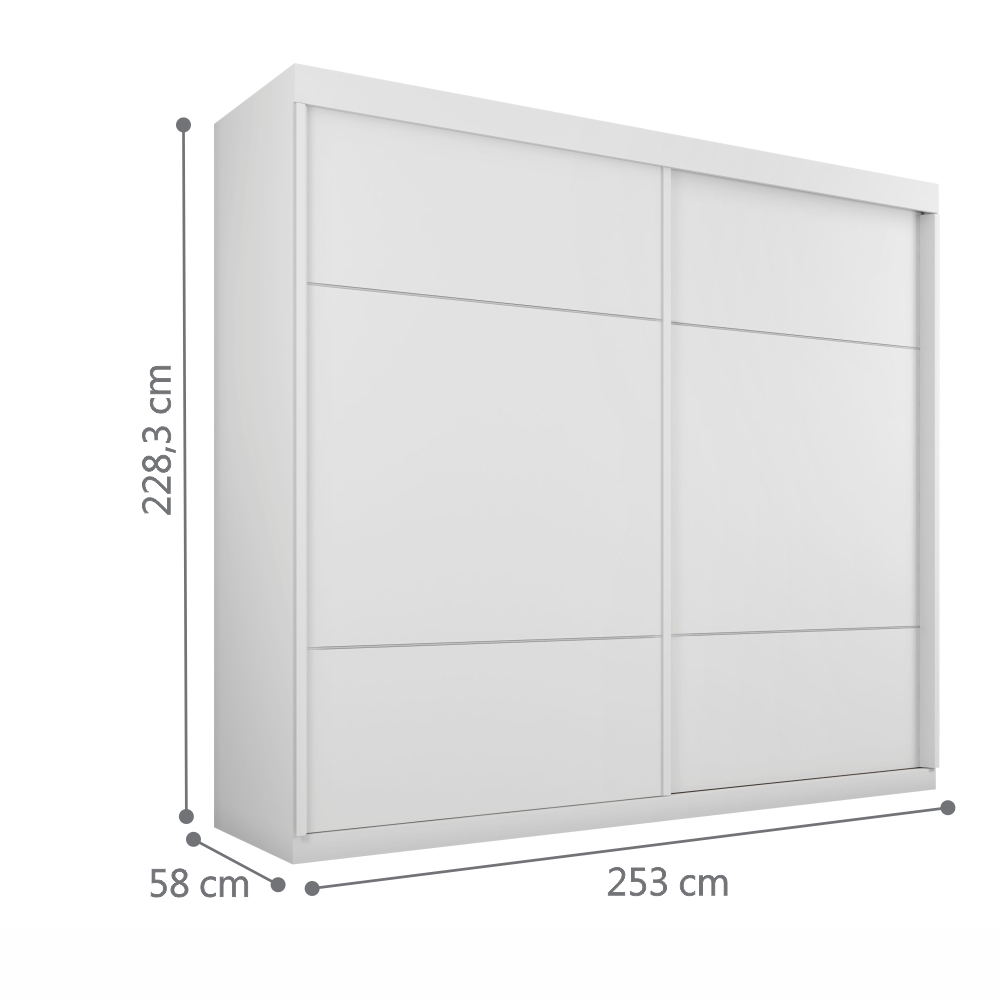Guarda Roupa Londres Duas Portas Deslizantes Branco