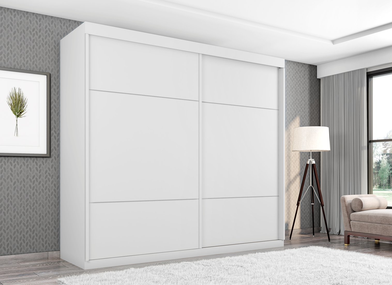 Guarda Roupa Londres Duas Portas Deslizantes Branco
