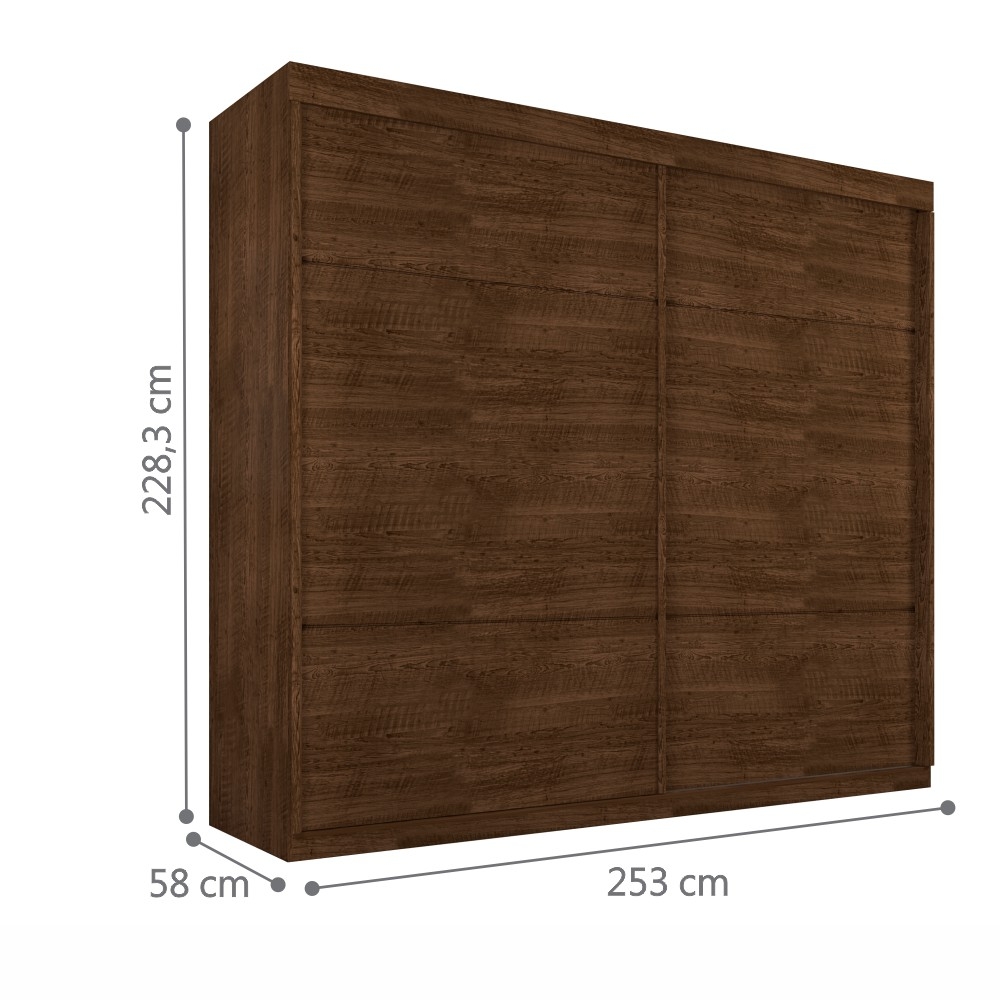 Guarda Roupa Londres Duas Portas Deslizantes Malbec