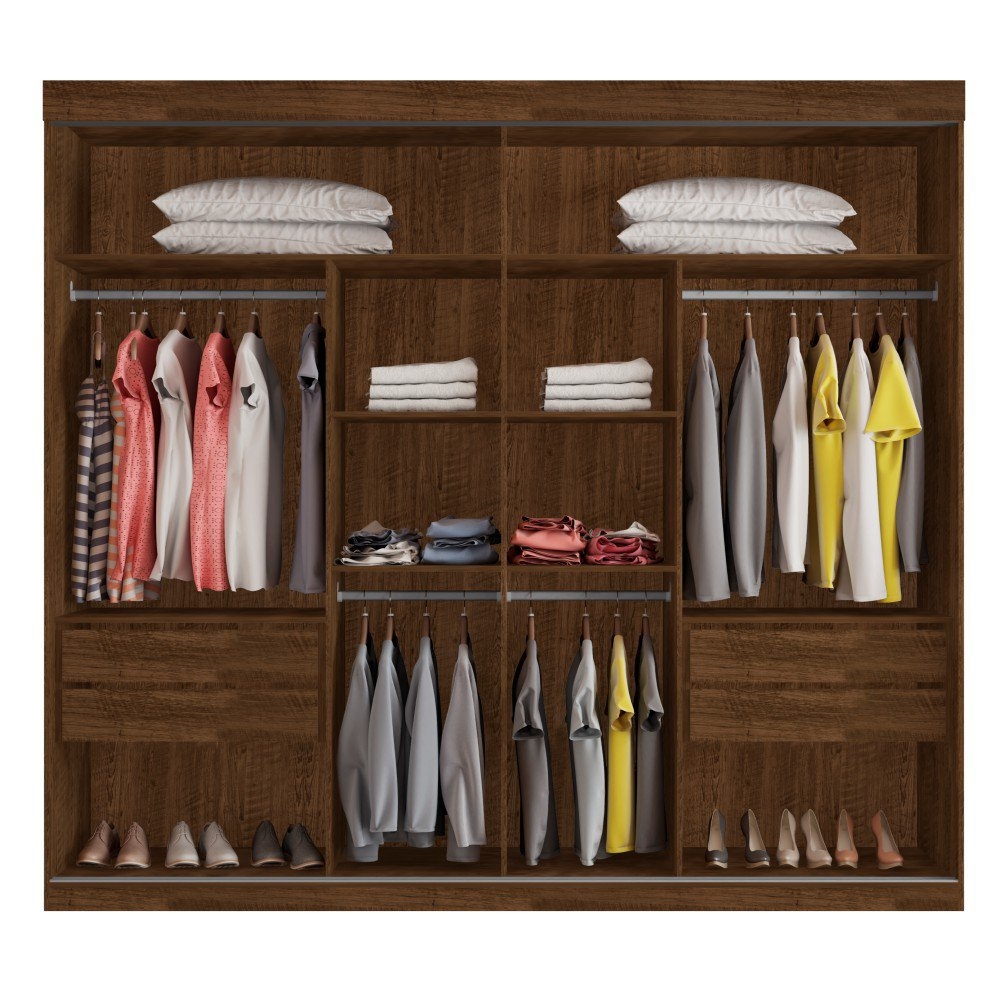 Guarda Roupa Londres Duas Portas Deslizantes Malbec Off White