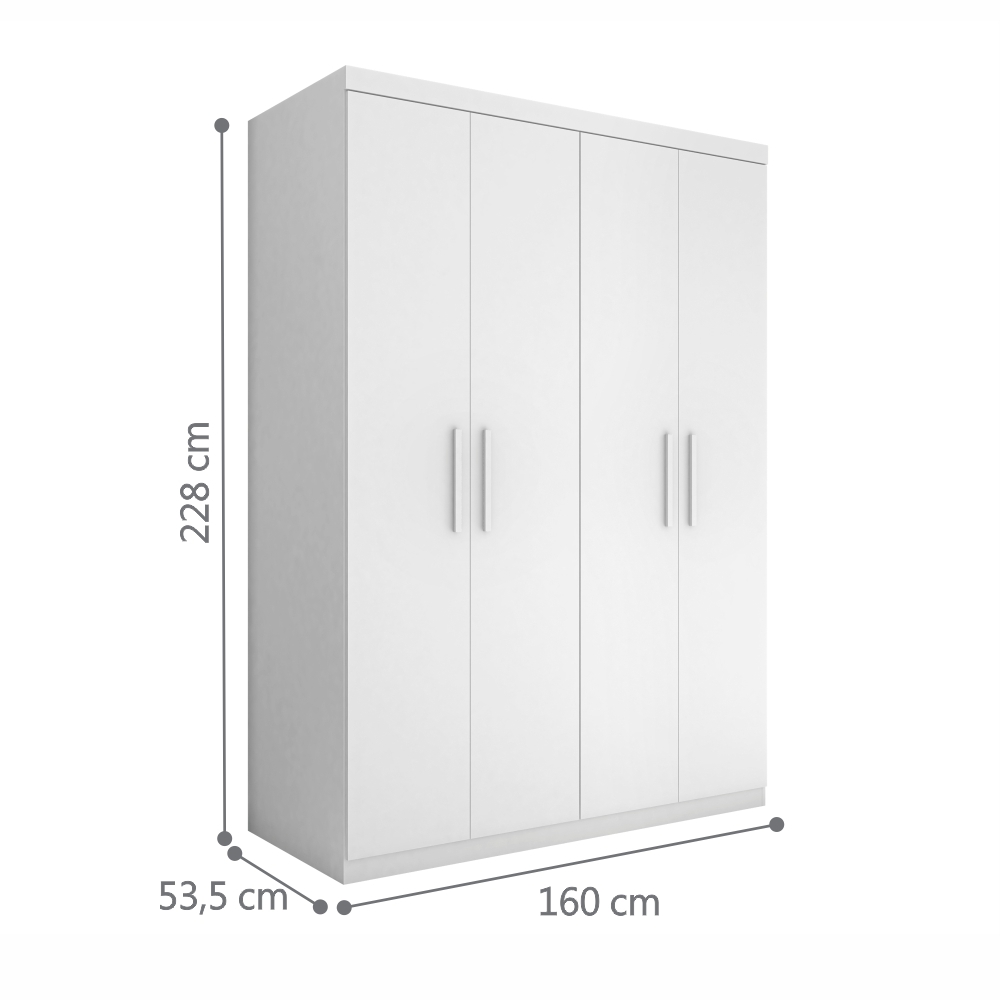 Guarda Roupa Miami Casal Quatro Portas Branco