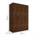 Guarda Roupa Miami Casal Quatro Portas Malbec