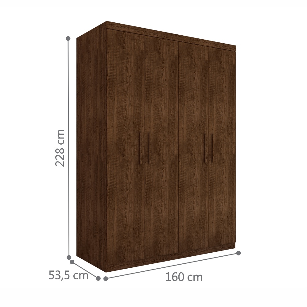 Guarda Roupa Miami Casal Quatro Portas Malbec