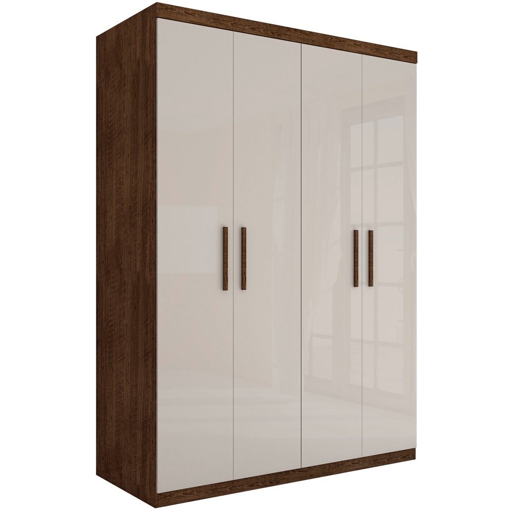 Guarda Roupa Miami Casal Quatro Portas Malbec Off White