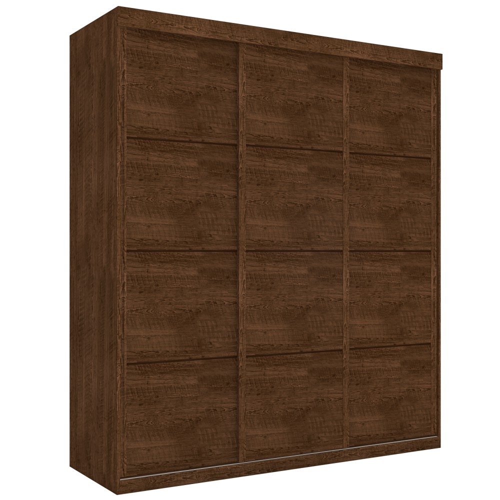 Guarda Roupa Paladino Casal Três Portas Deslizantes Malbec