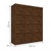 Guarda Roupa Paladino Casal Três Portas Deslizantes Malbec