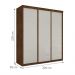 Guarda Roupa Paladino Casal Três Portas Deslizantes Malbec Off White