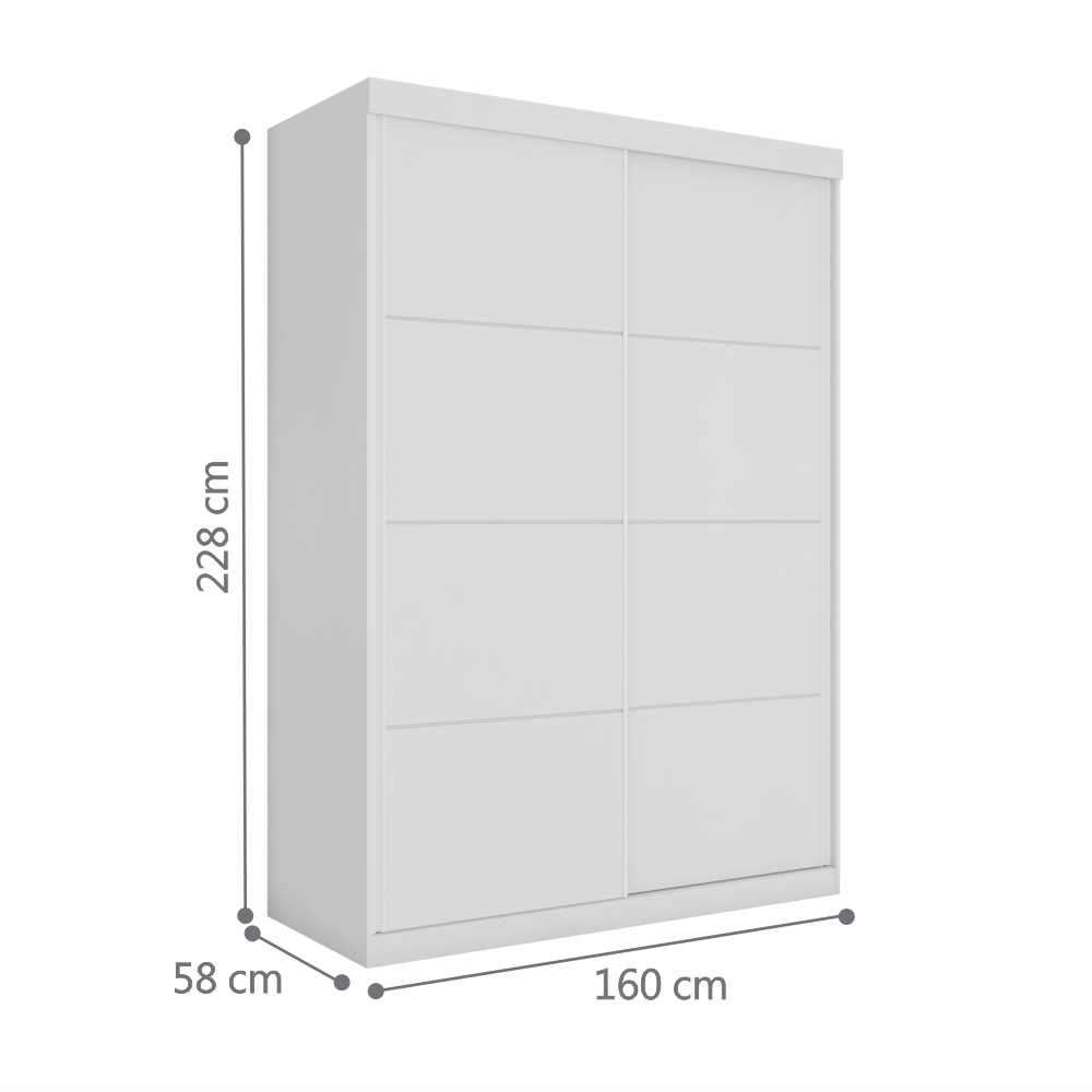 Guarda Roupa Solteiro Belmont Duas Portas Deslizantes Branco