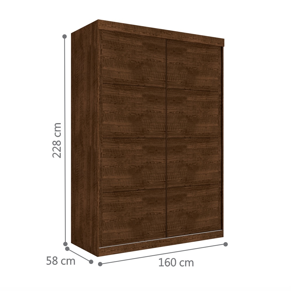 Guarda Roupa Solteiro Belmont Duas Portas Deslizantes Malbec
