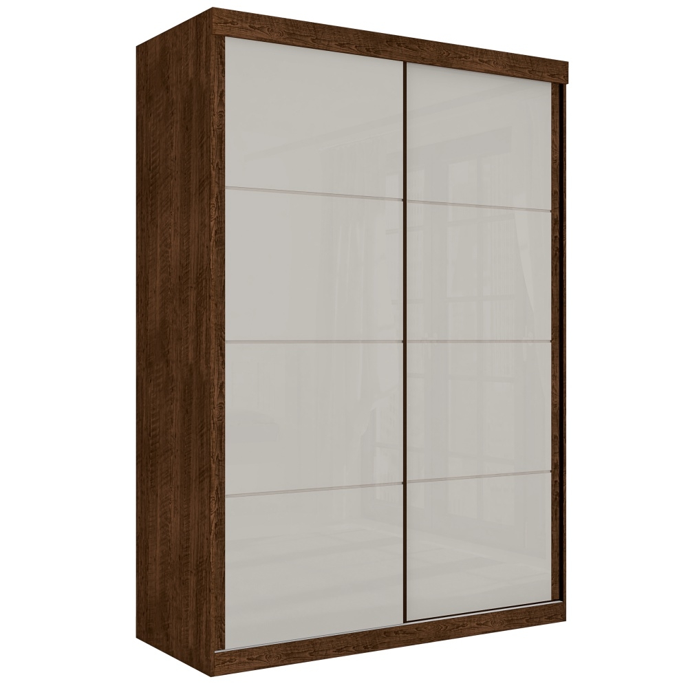 Guarda Roupa Solteiro Belmont Duas Portas Deslizantes Malbec Off White