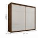 Roupeiro Asteca Duas Portas de Correr Malbec Off White
