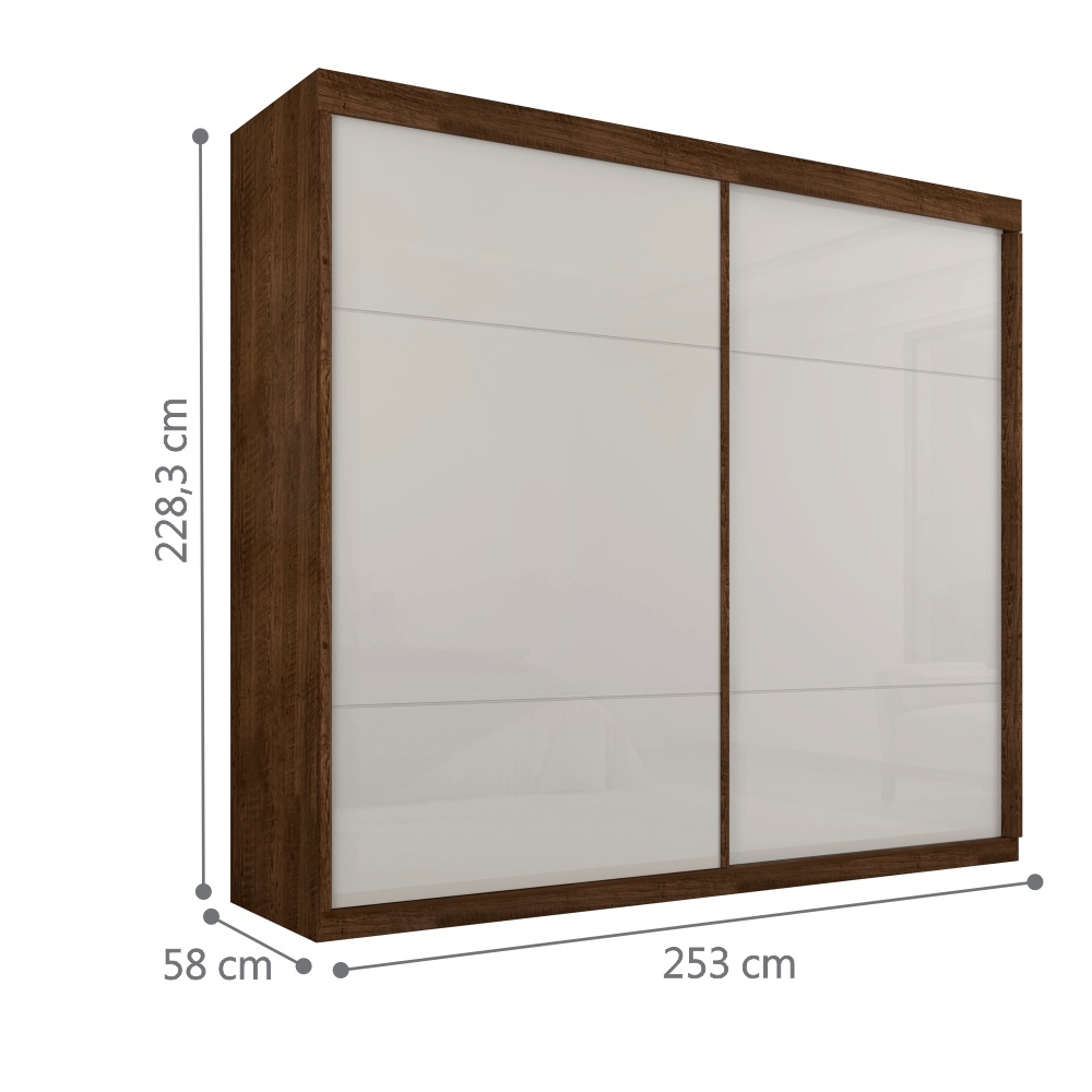 Roupeiro Asteca Duas Portas de Correr Malbec Off White
