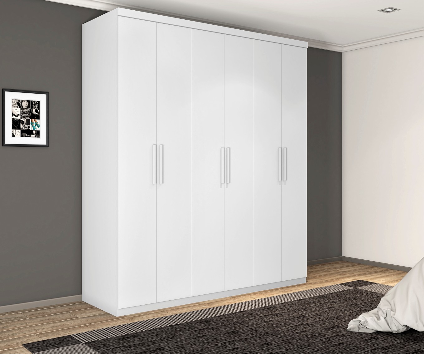 Roupeiro Casal Turquia Seis Portas Branco