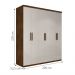 Roupeiro Casal Turquia Seis Portas Malbec Off White