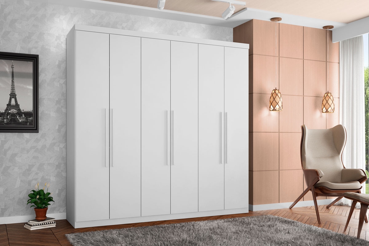 Roupeiro Gold 6 Portas Branco