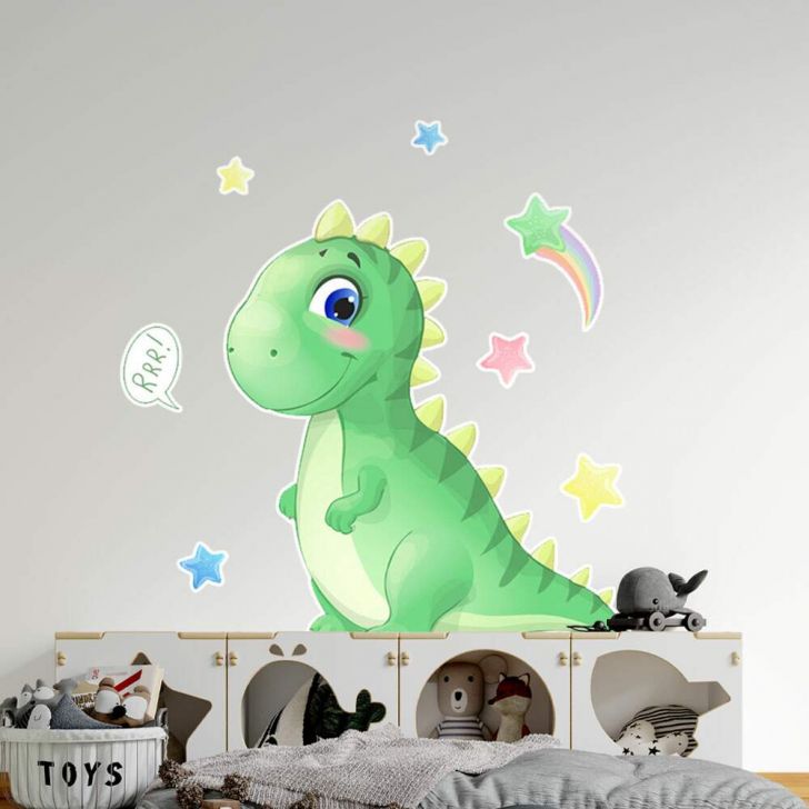 Adesivo de Parede Infantil Desenho Dinossauro Baby - Fran Adesivos