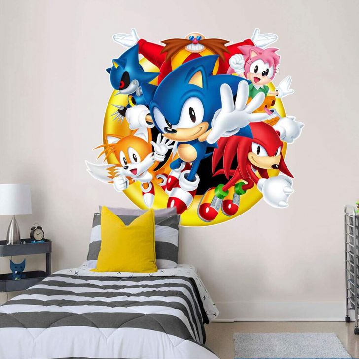 Adesivo de parede infantil do sonic