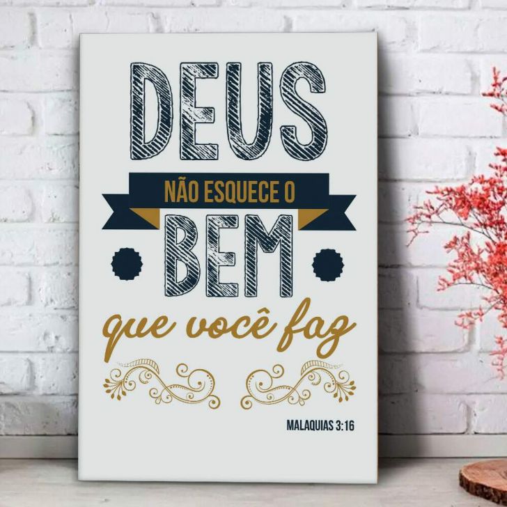 Placa Decorativa Fé E Religião Deus Não Esquece O Bem 15x20cm 2686