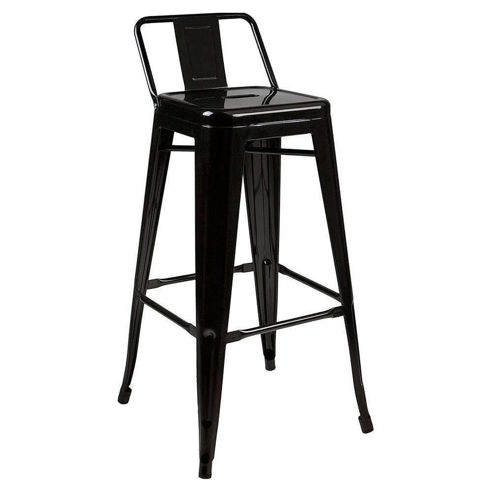 Banqueta Berlim Alta com Encosto - Preto