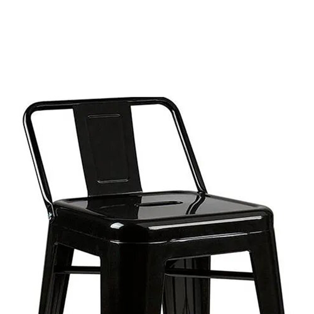 Banqueta Berlim Alta com Encosto - Preto