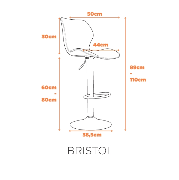 Banqueta Bristol - Caramelo