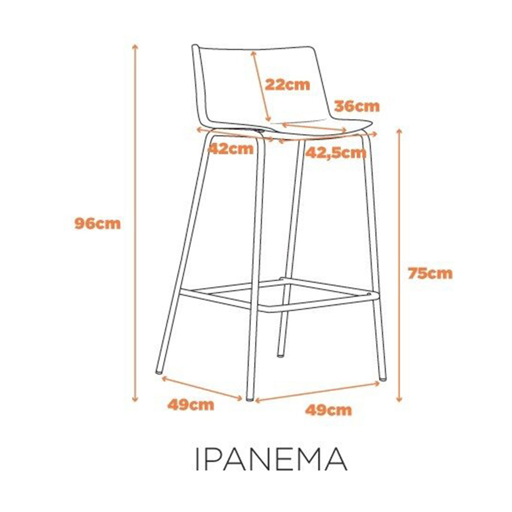 Banqueta Ipanema Alta - Preta