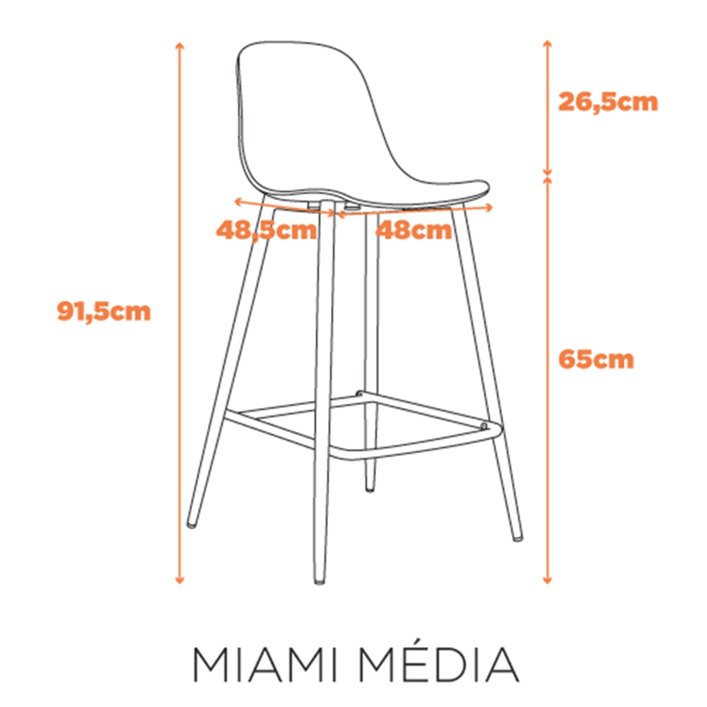 Banqueta Média Fixa Miami - Verde Aloe