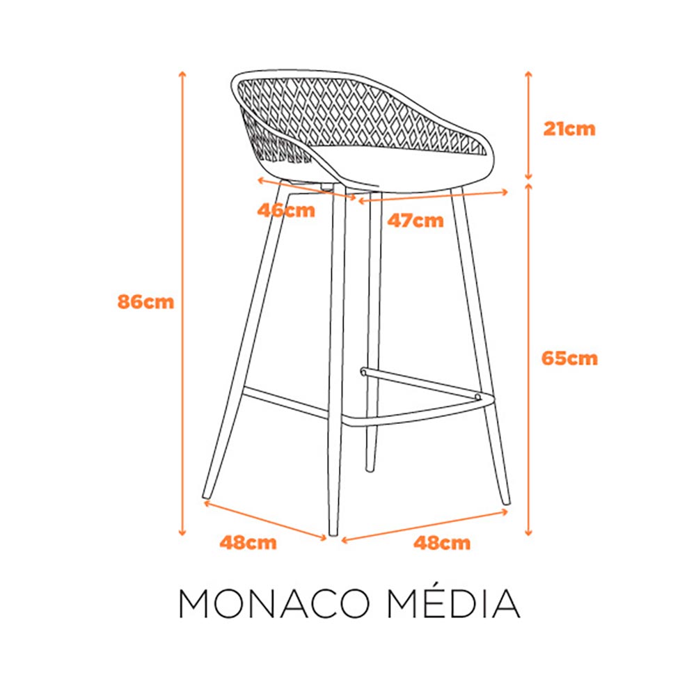 Banqueta Monaco Média - Preto