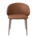 Cadeira Firenze Base Champagne - PU Caramelo