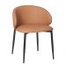 Cadeira Firenze Base Preta - Caramelo PU