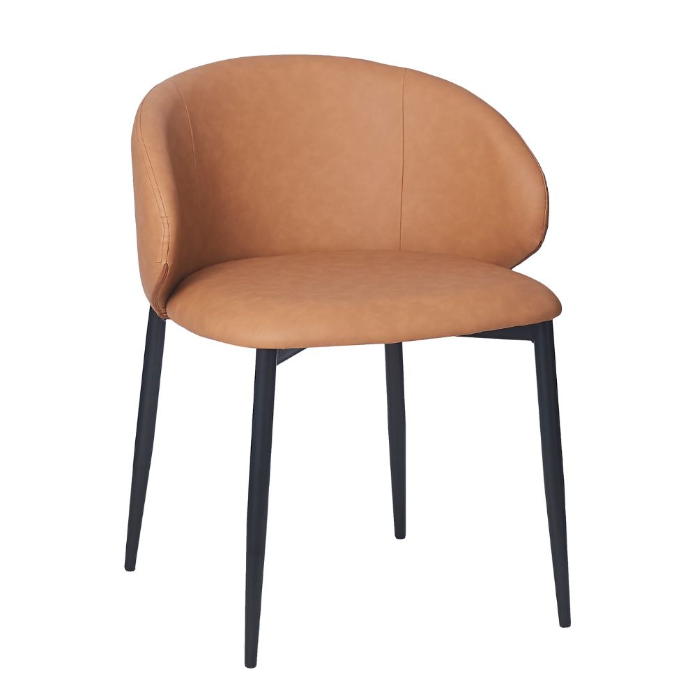 Cadeira Firenze Base Preta - Caramelo PU