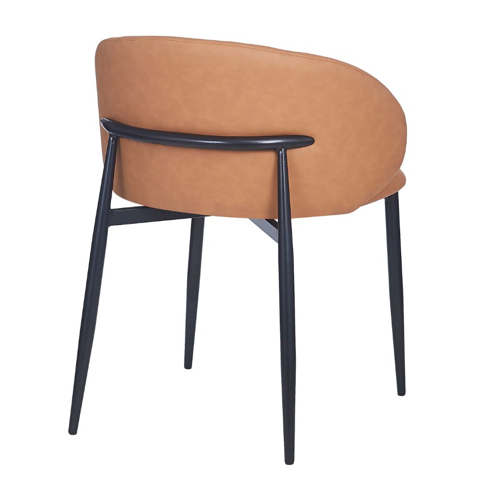 Cadeira Firenze Base Preta - Caramelo PU