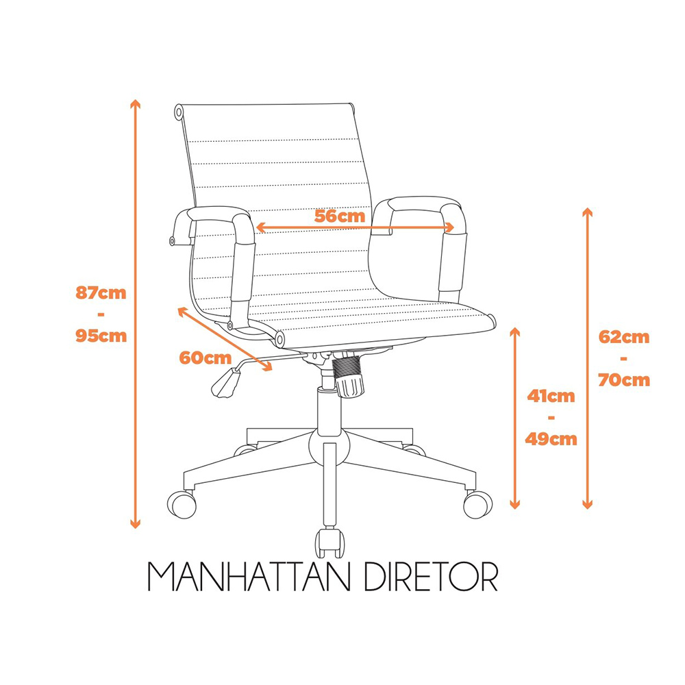 Cadeira Manhattan Black Diretor - Caramelo