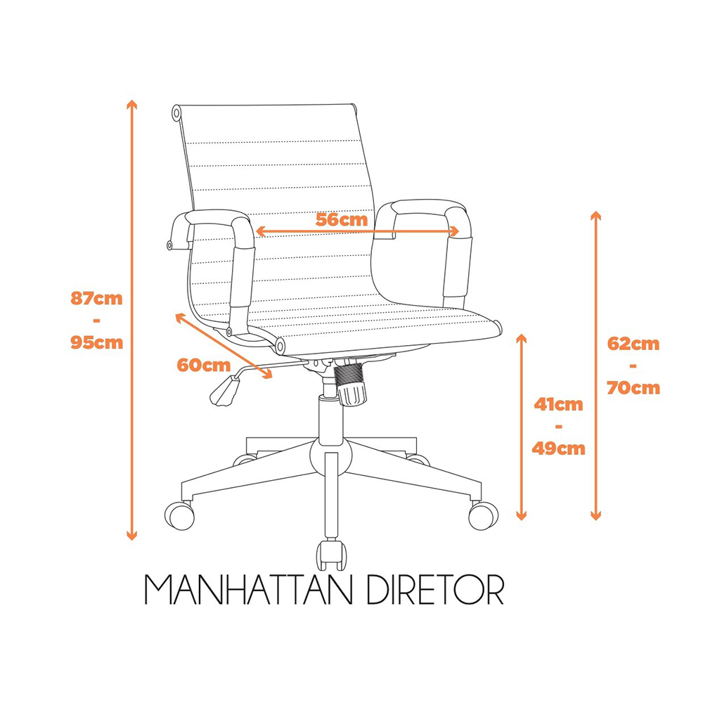 Cadeira Manhattan Black Diretor - Preto
