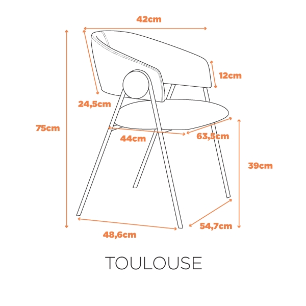 Cadeira Toulouse - Caramelo PU