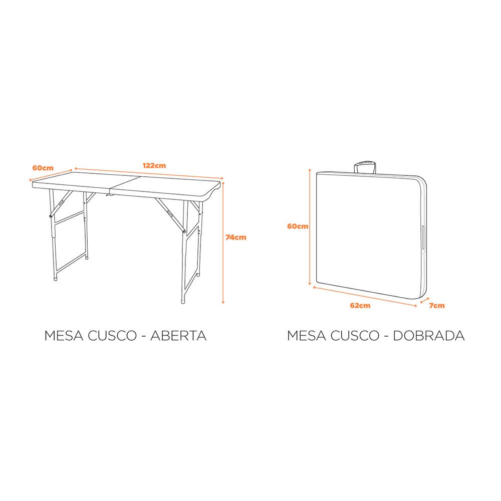 Mesa Dobrável Cusco - Branco